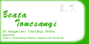beata tomcsanyi business card